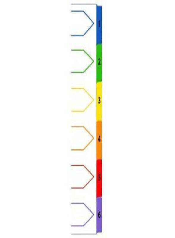 

Deluxe PVC Colour Divider with Number, 1-6 Tab, 46406, Multicolour