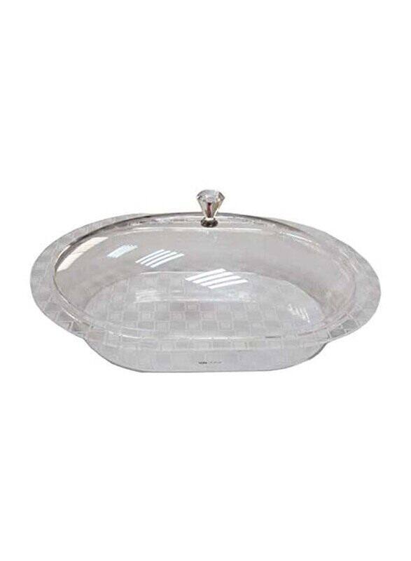 

Kitchen Souq Oval Cake Server, 1701, Clear