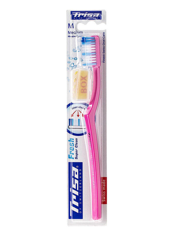 

Trisa Fresh Super Clean Toothbrush with Travel Cap, Medium, 1 Piece