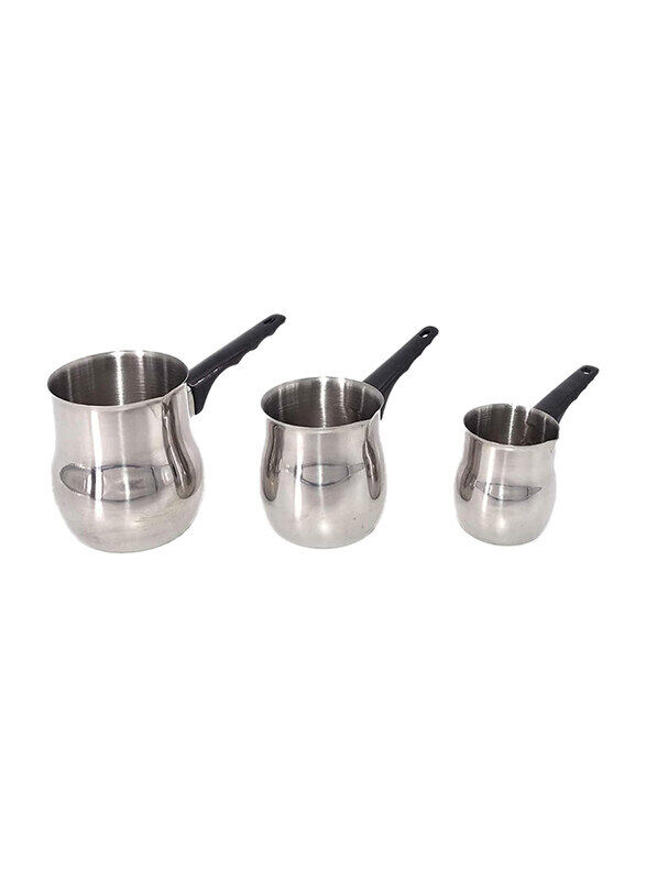 

Kitchen Souq 3-Piece Milk Pot Set, Silver