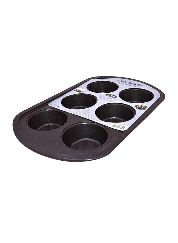 

Easy Baker 6 Cup Muffin Pan, LIF-6480625, Black