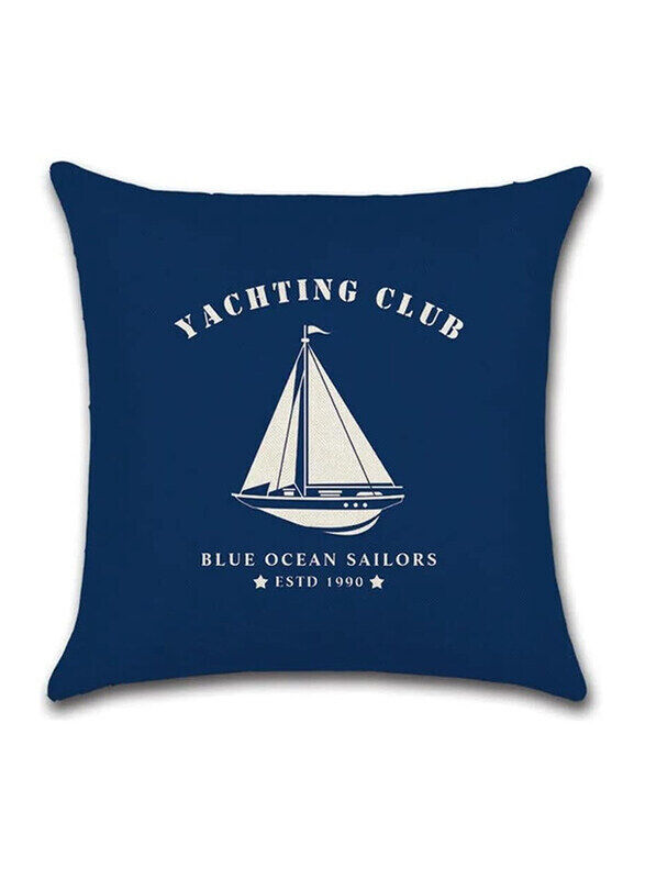 

ACEIR 45 x 45cm Yacht Printed Cotton Blend Cushion Cover, Blue White