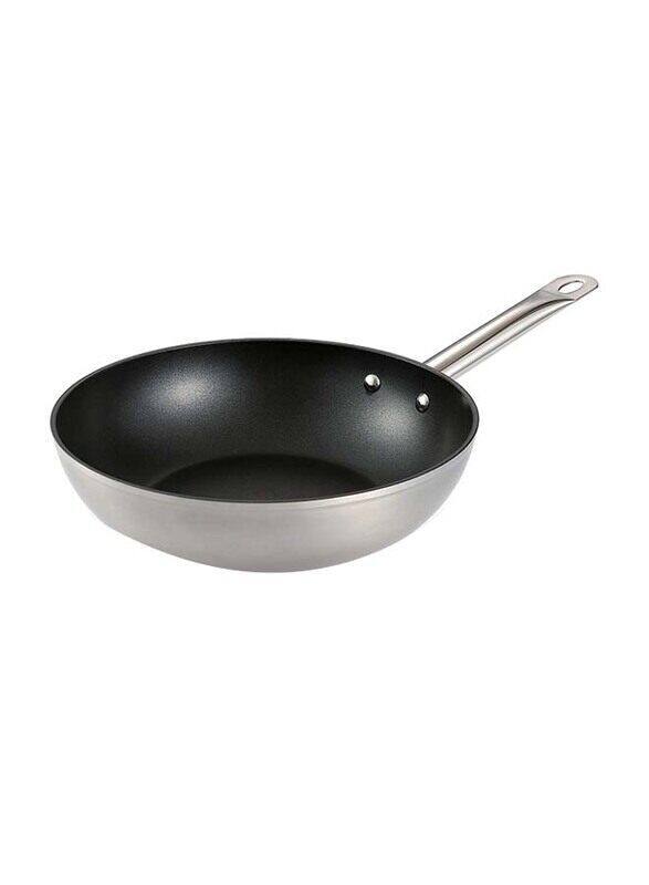 

Tescoma 28cm Grandchef Non-Stick Round Wok Pan, 606863, Black/Silver