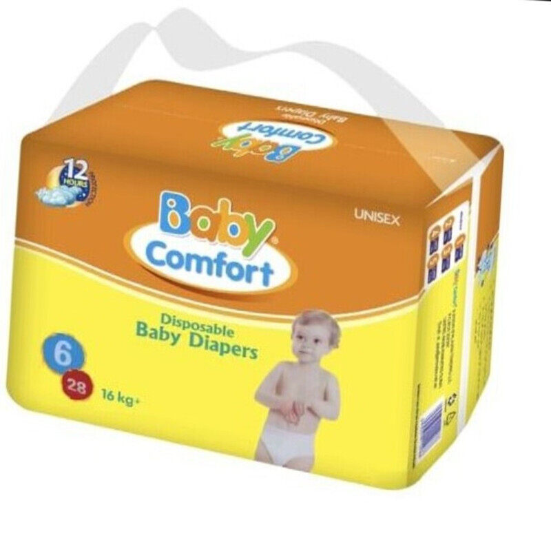 

Baby Comfort Diapers Size 6 XXLarge 16Kg 28Pcs/Pack 4Pack/Ctn 112Pcs/Ctn