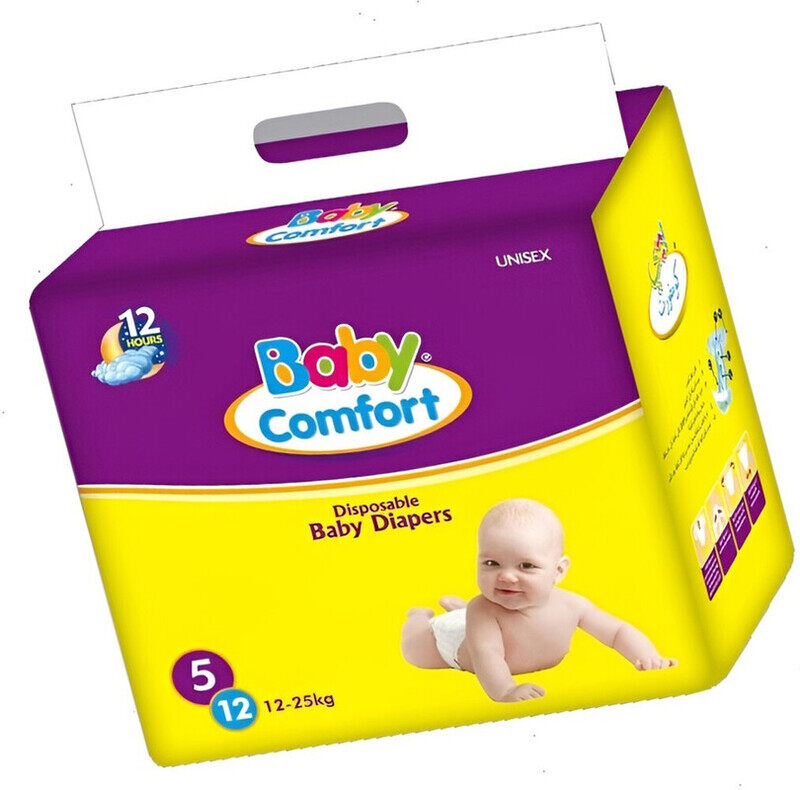 

Baby Comfort Diapers Size 5 XLarge 12Pcs/Pack 8Pack/Ctn 96Pcs/Ctn 18kg-25kg