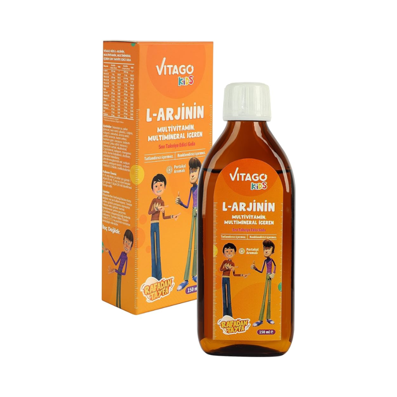 

Vitago Kids L-Arginine Multivitamin Liquid for Rafadan, Orange Flavored - 150ml