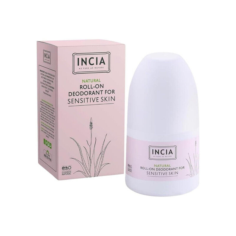 

INCIA Natural Roll on Deodorant suitable for Sensitive Skin Vegan, Aluminum Free Deodorant for Men and Women, Fresh, Cruelty Free, Paraben Free, Natur