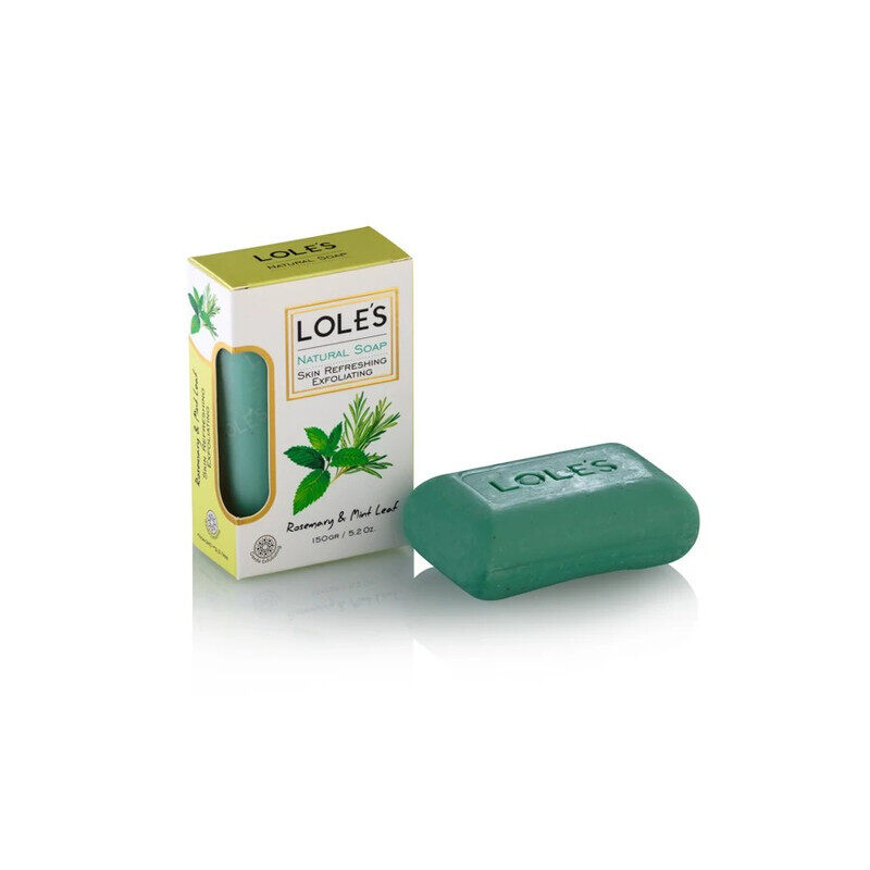 

LOLE'S Luxury Pure Natural Soap, Rosemary & Mint Leaf Beauty Bar, Vitamin E, SLS-Free, Crisp & Fresh Touch, 100% Vegetable, No Animal Fat 150g