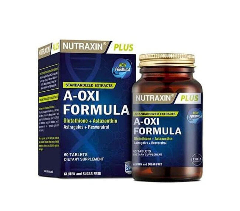 

Nutraxin A-Oxi Formula Glutathione + Resveratrol Skin Whitening 60 Tablets