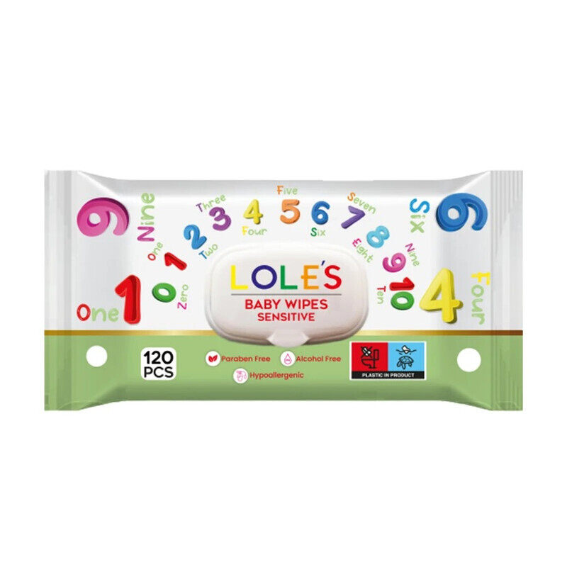 

LOLE'S Baby Cleaning Sensitive Wet Wipes, Pack of 1 x 120 Wipes