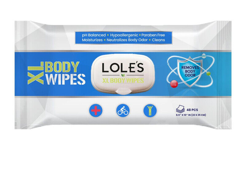 

LOLE'S XL Body Cleaning Wet Wipes, Pack of 1 x 48 Wipes