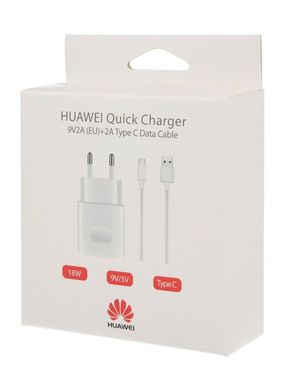 

Huawei UK Wall Charger, 2A with USB Type A to USB Type-C Cable, White