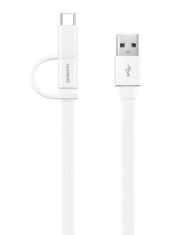 

Huawei 1.5 Meter 2-in-1 Multiple Types Cable, USB A Male to USB Type-C/Micro USB, White