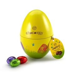 ELIT 1924 Choco Eggy Hazelnut Pralin Filled Milk Chocolate in Yellow Egg Tin Box, 100gm