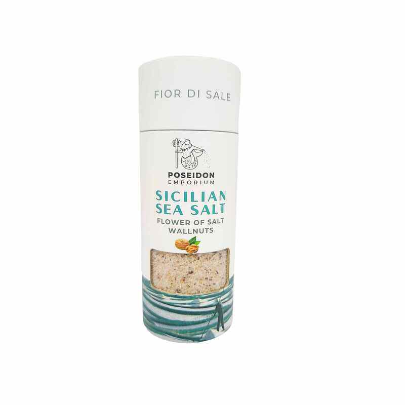 

Poseidon Emporium Sicilian Sea Salt - Flower of Salt with Wallnuts