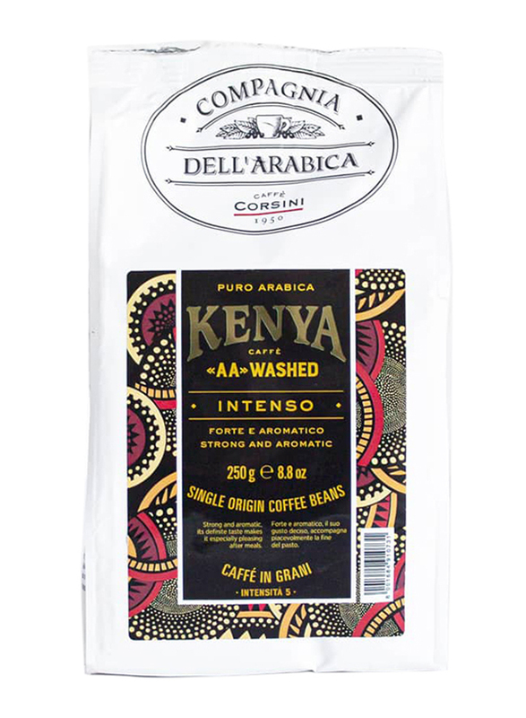 Corsini Kenya AA Washed Strong and Aromatic Pure Arabica Coffee Beans, 250g