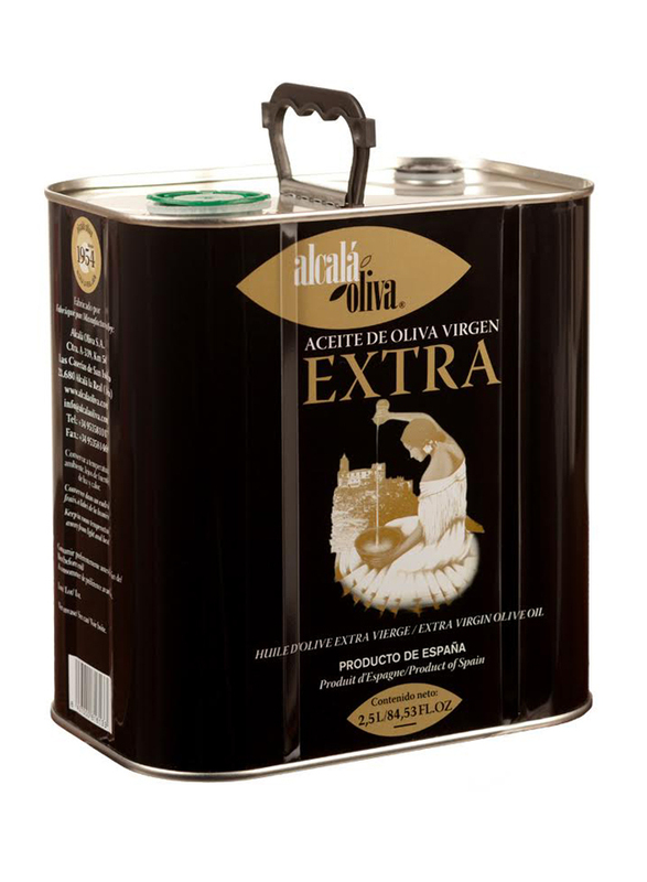 Alcala Oliva Spanish Extra Virgin Olive Oil in Tin, 2.5 Liters