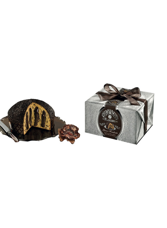 

Flamigni Italian Panettone Gourmet Bread Cake Extra Dark Chocolate Drops and Cream Sparkling Hand Wrapped, 950g