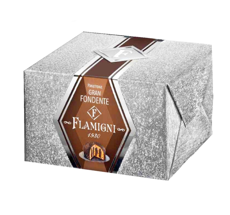 Flamigni Italian Panettone Gourmet Bread Cake Extra Dark Chocolate Drops and Cream Sparkling Hand Wrapped, 950g