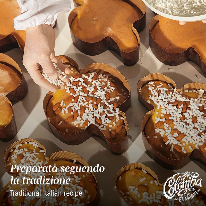 Colomba Cake Traditional Recipe with Candied Orange Peel Soft & Delicate Artisan Easter Cake with Candied Orange Navel Hand Wrapped Made in Italy 1kg