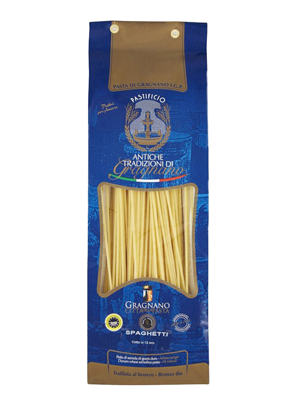 Antiche Tradizioni di Gragnano Durum Wheat Semolina Bronze Die Spaghetti Pasta, 500g