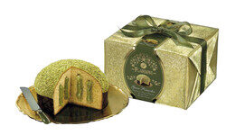 Flamigni Italian Panettone Gourmet Bread Cake Pistachio Cream and Chocolate Sparkling Hand Wrapped, 950g