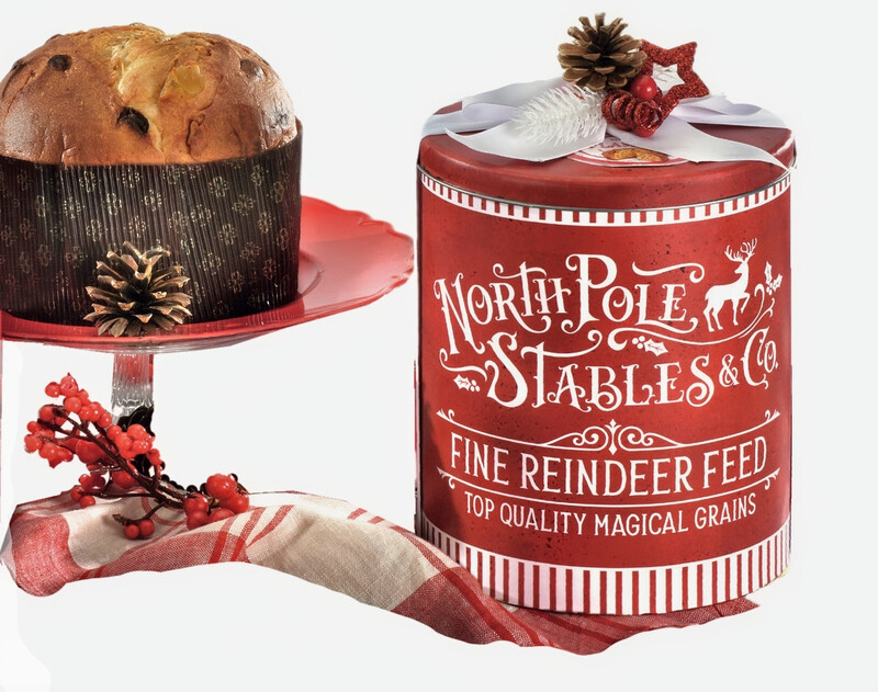 

Flamigni - The North Pole Italian Panettone Milano Sweet Bread in Vintage Red Tin Box - 1kg