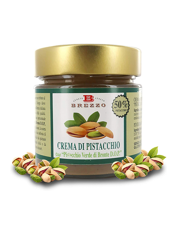 Brezzo - Italian  Spreadable Cream with Pistachio of Bronte PDO, 190g