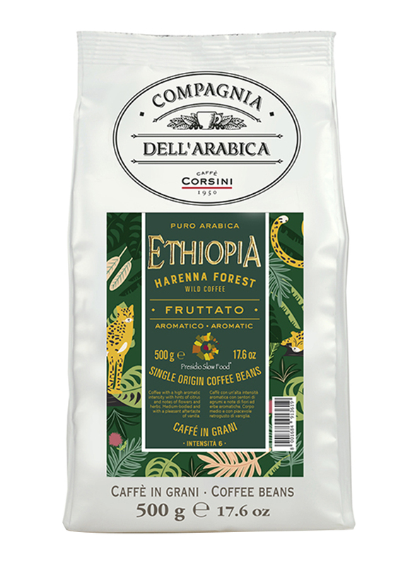 Corsini Ethiopia Single Origin Pure Arabica Aromatic Coffee Beans, 500g