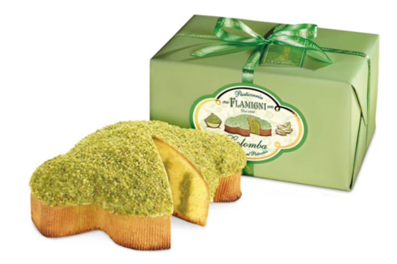 

Flamigni Italian Artisanal Colomba Cake Gourmet Specialty Pistachio Cream Coated With White Chocolate Gift Hand Wrapped 950g