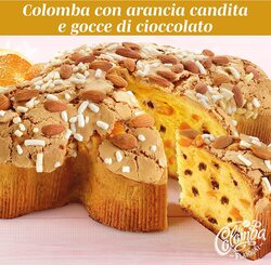 Italian Artisanal Colomba Cake With Candied Orange & Dark Chocolate Drops Hand Wrapped 1kg