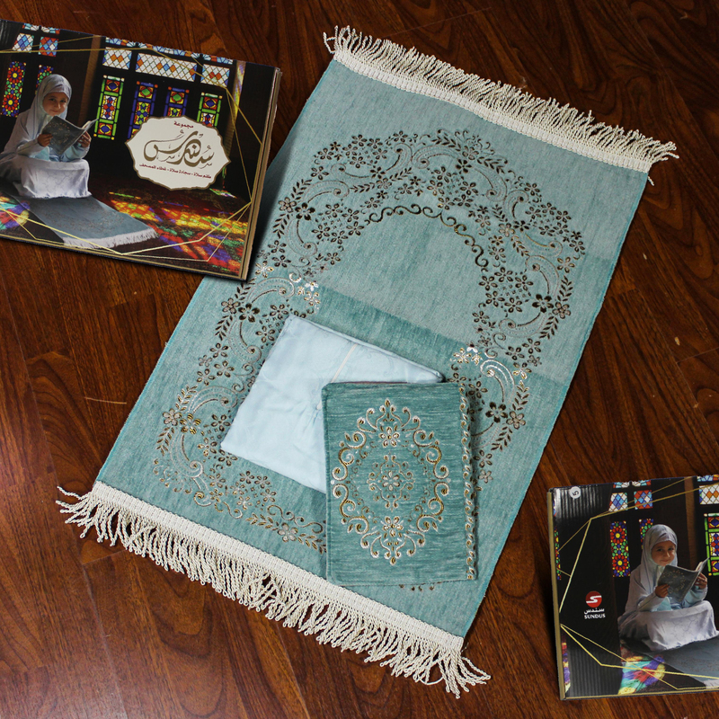 Sundus Majmoua Sundus Prayer Set, 3 Pieces, Turquoise