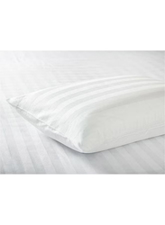 Hotel Linen Klub 2-Piece 600TC 100% Cotton Stripe Sateen Weave Pillow Covers, Standard, White