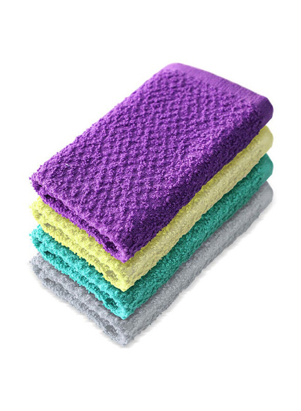 

Hotel Linen Klub Deyarco Princess 100% Cotton Terry Wash Cloth Set, 4 Piece, Multicolour