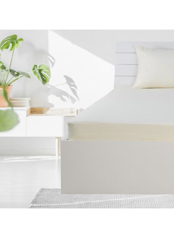 

Generic 3-Piece Fitted Sheet Set, 1 Fitted Sheet + 2 Pillow Cases, 150 x 200cm, Cream