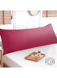 Hotel Linen Klub Soft & Durable Quality 100% Microfiber with Envelope Closure Long Body Stripe Pillowcase, Maroon