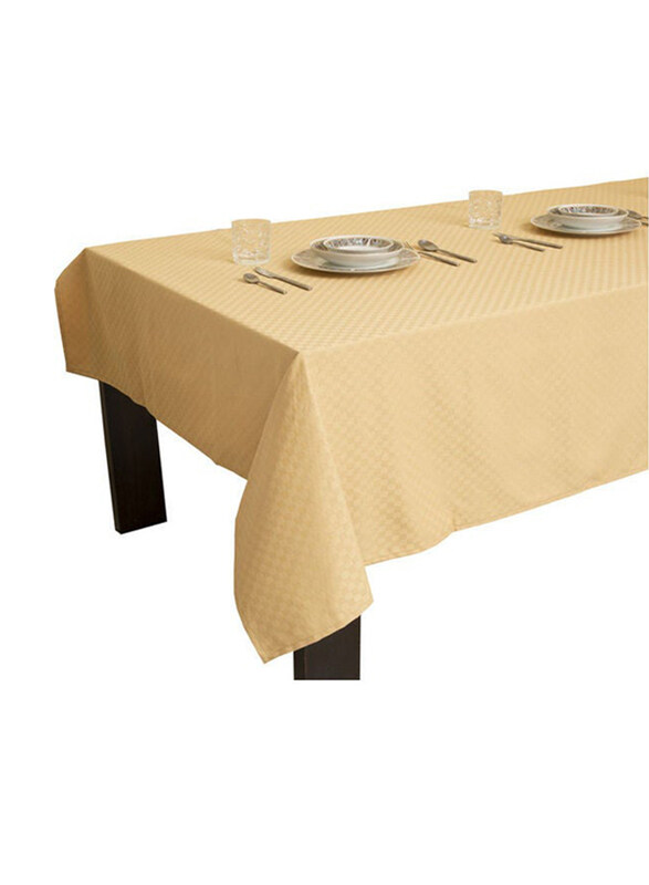 

Hotel Linen Klub Dobby Jacquard Table Cover, 140x140cm, Beige