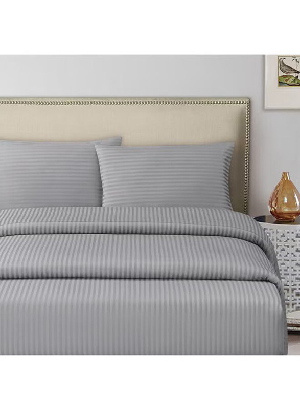 

Hotel Linen Klub 2-Piece Striped Cotton Pillow Cover Set, 2 Pillow Cover, Grey