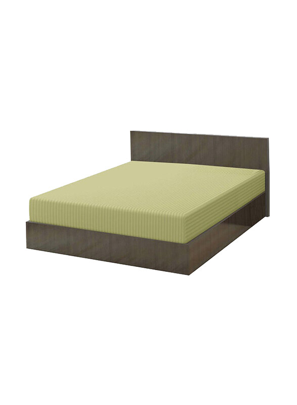 

Hotel Linen Klub Stripe Microfiber Olive Fitted Sheet, Double, White