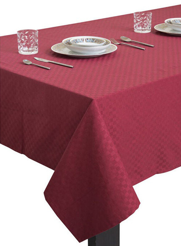 

Hotel Linen Klub Dobby Jacquard Table Cover, 140x260cm, Maroon