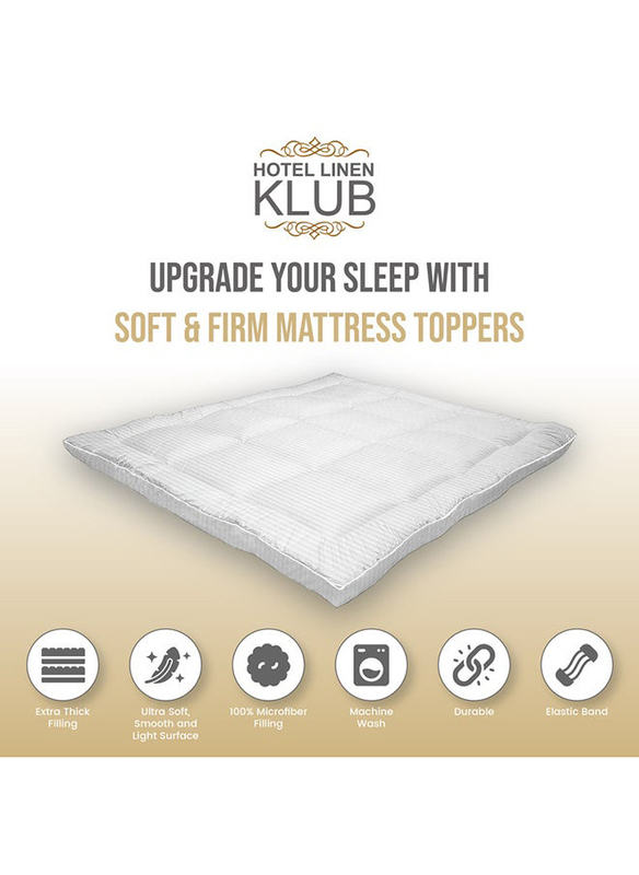 Hotel Linen Klub 85GSM Microfiber Deyarco Soft Comfort Mattress Toppe, King, White