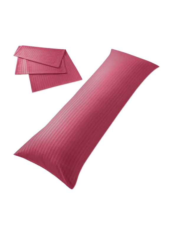 Hotel Linen Klub Soft & Durable Quality 100% Microfiber with Envelope Closure Long Body Stripe Pillowcase, Maroon