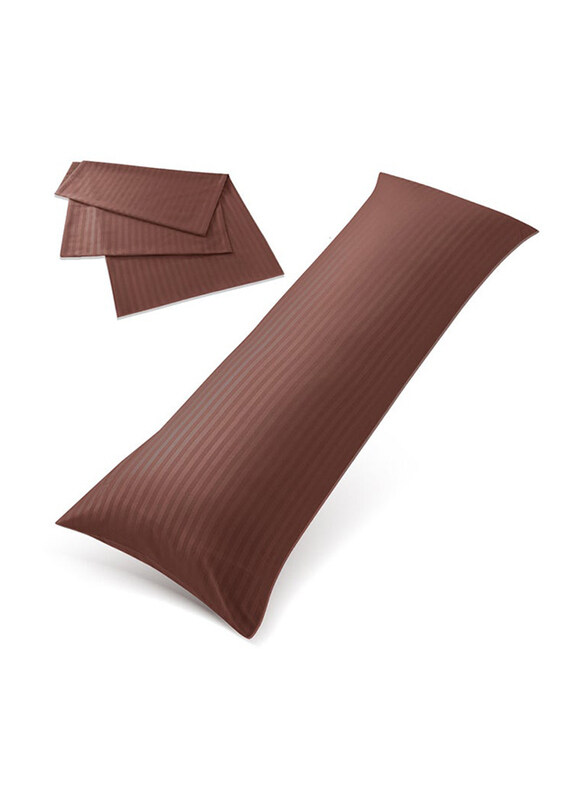 

Hotel Linen Klub 100% Microfiber Long Body Stripe Pillowcase, Chocolate