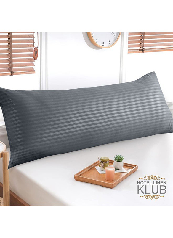 Hotel Linen Klub Hotel Linen Klub Long Body Stripe Pillowcase, Dark Grey