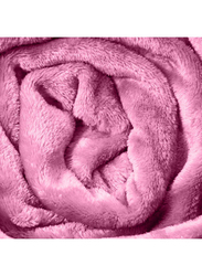 Hotel Linen Klub Micro Fleece Flannel Blanket 260 GSM Super Plush and Comfy Throw Blanket, Double, Rose Pink