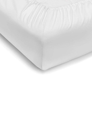 Hotel Linen Klub Deyarco Fitted Sheet 350TC 100% Long Staple Sateen Waeve Luxurious Quality With Elasticized Deep Pocket Cotton, Super King, White