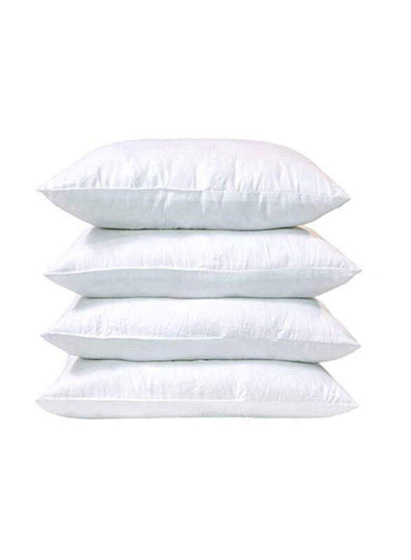 

Hotel Linen Klub 4-Piece 100% Microfiber Filling Press Pillow, White