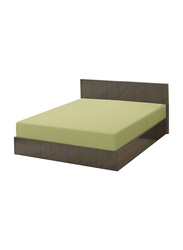 Hotel Linen Klub Stripe Microfiber Fitted Sheet, Queen, Olive