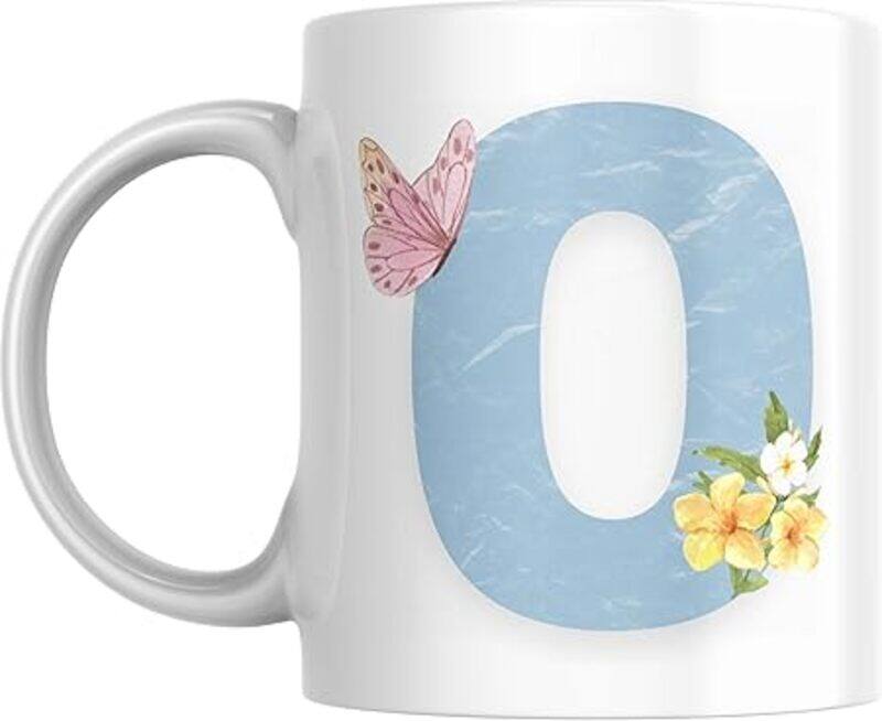 

SIESTASAFARI Floral Butterfly Alphabet Coffee Mug, Select Your Alphabet Letter, Gift for Women, Wife, Sister, Niece, Grandma, Friend (O)