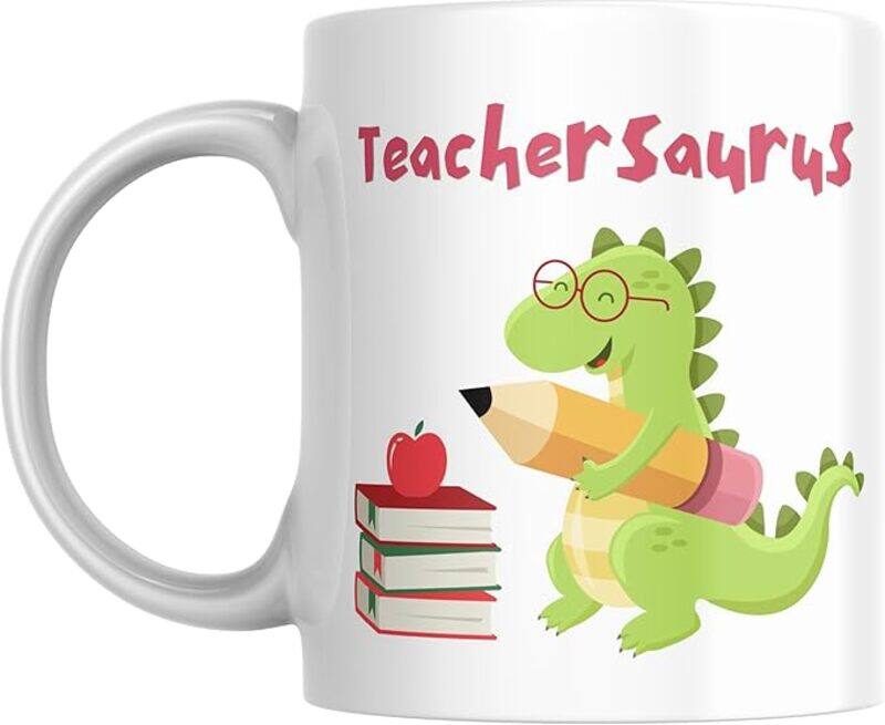 

SIESTASAFARI Fun Teachersaurus Dino Coffee Mug, Gift for Teacher, Teacher's Day, Educator, Tutor, Teaching Assistant, Principal, Man, Woman